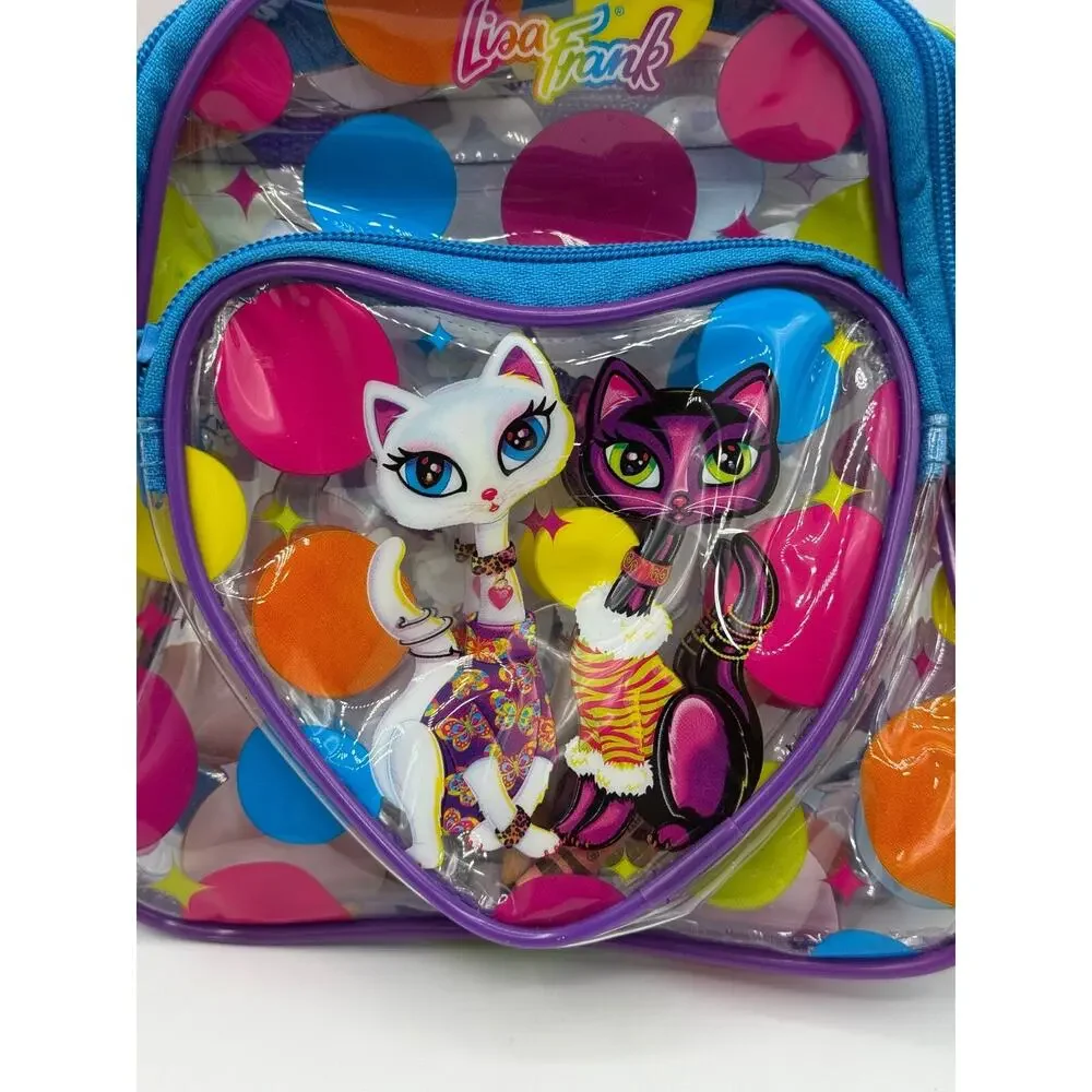 Vintage Lisa Frank Roxie & Rollie Siamese Cats Clear Mini Backpack